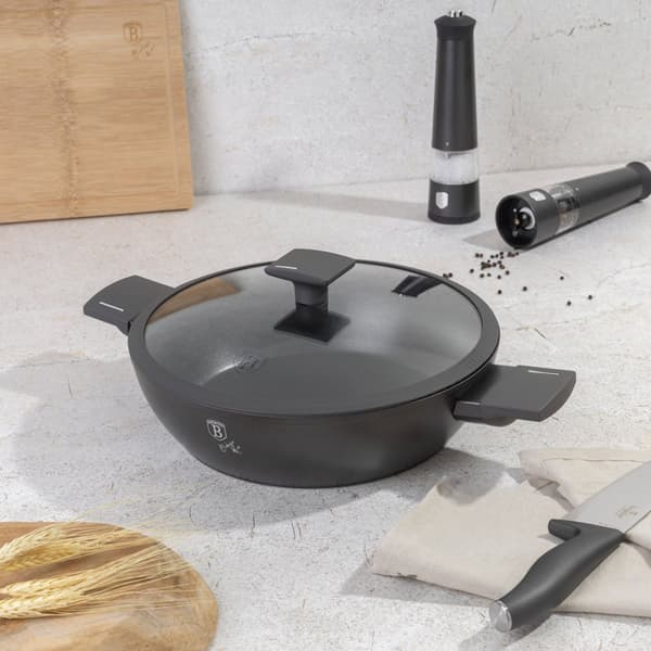 FLAD TITANIUM GRYDE MED LÅG 28cm BERLINGER HAUS BH-8128 ANTRACIT