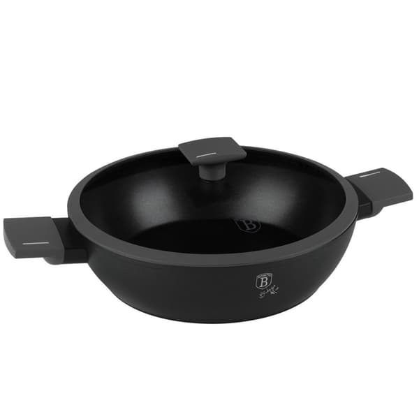 FLAD TITANIUM GRYDE MED LÅG 30cm BERLINGER HAUS BH-8129 ANTRACIT