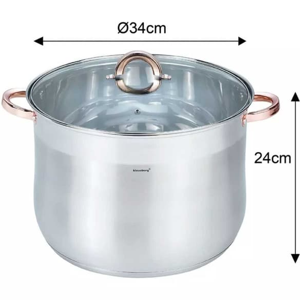 KLAUSBERG GASTRO GRYDE MED LÅG 34cm 22,4L KB-7798