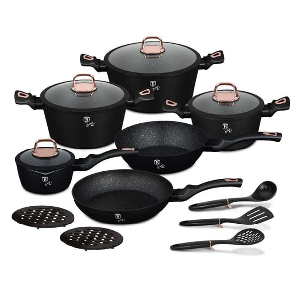 GRANITKRYTA SET 15 st. BERLINGER HAUS BH-8234 SVART ROSE