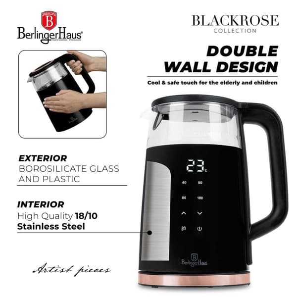 ELKEDEL 1,7L BERLINGER HAUS BH-9477 BLACK ROSE