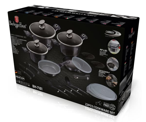 BERLINGER HAUS BH-7181 KERAMIKSET 22 DEL CARBON PRO
