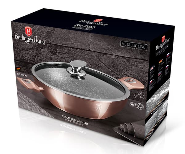 GRANIT WOK 30cm BERLINGER HAUS BH-7100 ROSE GULD