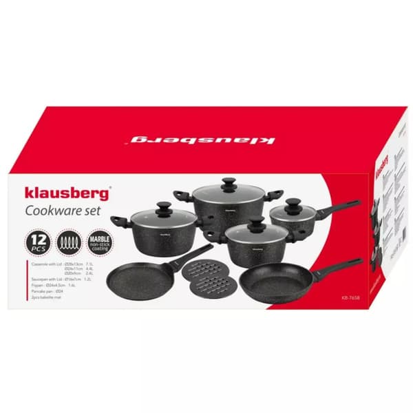 SÆT MED 12 STK KLAUSBERG MARMORGRYDER KB-7658