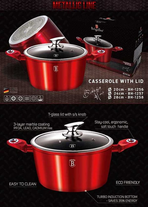 GRANITKRUTA 28cm BERLINGER HAUS RED METALLIC LINE BH-1258