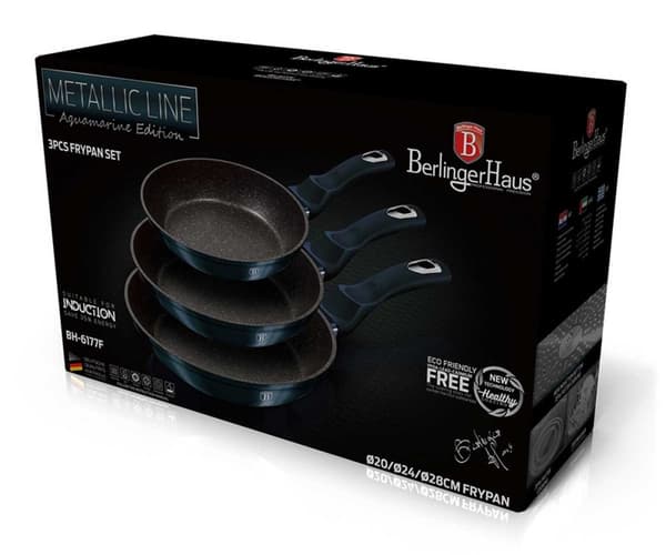 SET MED 3 GRANITPANOR 20/24/28CM BERLINGER HAUS AQUAMARINE BH-6177