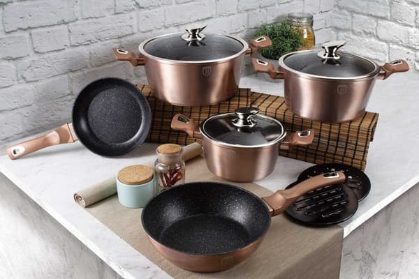 BERLINGER HAUS BH-6161 ROSEGULD GRANIT KRUKTOR SET, 17 DEL