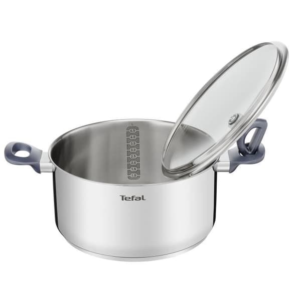 TEFAL Dailycook rostfritt stål nederländsk ugn - Ø 24 cm - 5 l - Med glasskydd - Alla spisar inklusive induktion