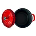 Miniatyrbild 4 av 4: TD® Emaljgryta Gjutjärnsgryta Gryta Gryta Emaljgryta Hot Pot Grill Universalgryta Nonstick Wokpanna 24cm -röd