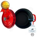 Miniatyrbild 1 av 4: TD® Emaljgryta Gjutjärnsgryta Gryta Gryta Emaljgryta Hot Pot Grill Universalgryta Nonstick Wokpanna 24cm -röd