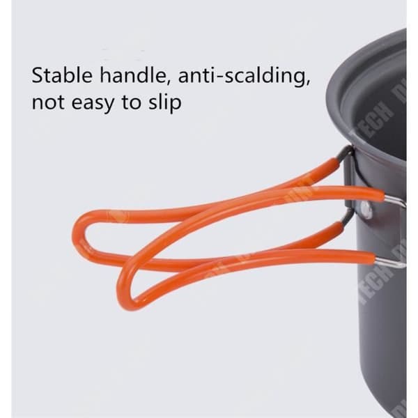 TD® Kit rostfritt stål campinggrytor svamp sked kök grill porslin utomhus picknick rostfri vandring resor bärbar
