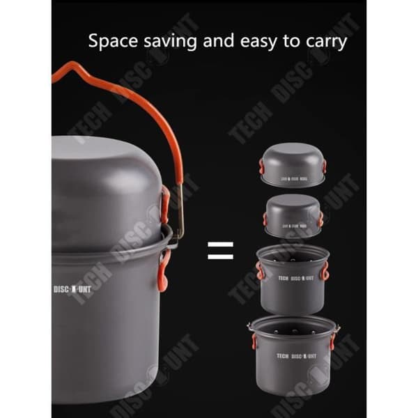 TD® Kit rostfritt stål campinggrytor svamp sked kök grill porslin utomhus picknick rostfri vandring resor bärbar
