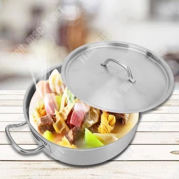 TD® dubbla handtag rostfritt stål Stockpot med lock och kokkärl -TUN