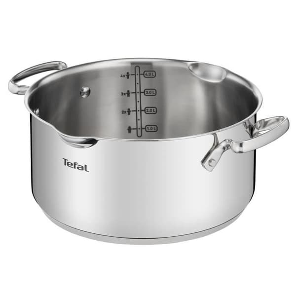 TEFAL Duetto+ holländsk ugn 18 cm, Induktion, Rostfritt stål av hög kvalitet, 10 års garanti, Nitade handtag, Glaslock