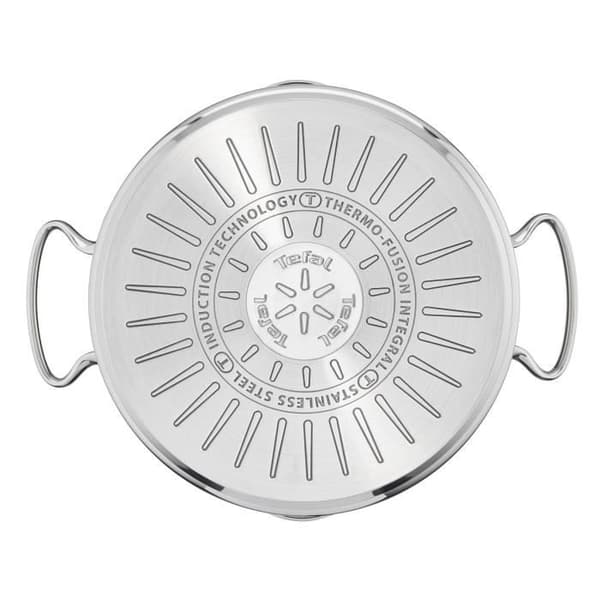 TEFAL Duetto+ 22 cm kokgryta, Induktion, Högkvalitativt rostfritt stål, 10 års garanti, Nitade handtag, Glaslock