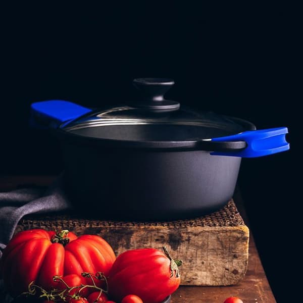 MONIX Solid+ | Hög Gryta 20 cm, Aluminiumgjut med Non-stick Innovationer utan PFOA, Kompatibel med alla Värmekällor