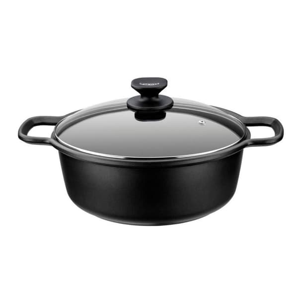 MONIX Solid+ | Hög Gryta 20 cm, Aluminiumgjut med Non-stick Innovationer utan PFOA, Kompatibel med alla Värmekällor