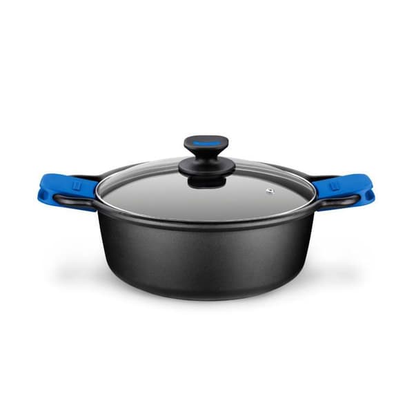 MONIX Solid+ | Hög Gryta 20 cm, Aluminiumgjut med Non-stick Innovationer utan PFOA, Kompatibel med alla Värmekällor