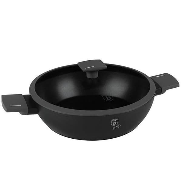Faitout - gryta Berlinger haus - BH-8128 - PLATT KRIKTA MED LOCK 28 cm ANTRACIT