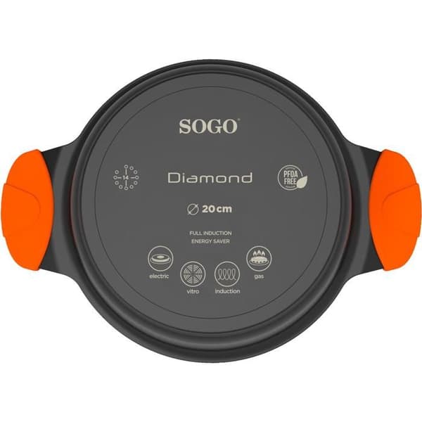 SOGO SS-23285 Marmite 24 cm med lock, temperaturindikator och EclipseTM non-stick yta