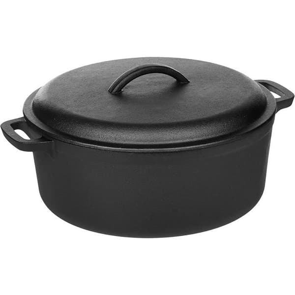 Grunderna 6 62 Quart Dubbelt Handtag Förkryddat Holländsk ugn av gjutjärn