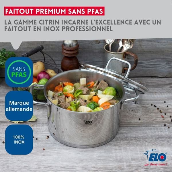 Faitout i rostfritt stål 20 cm 3,4 liter Elo Citrin
