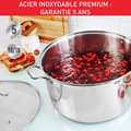 Miniatyrbild 5 av 5: TEFAL Intuition XL Stockpot 26 L cm rostfritt stål + glaslock, Kapacitet 6,5 L, Induktion, 18/10 rostfritt stål, Robusta handtag B864