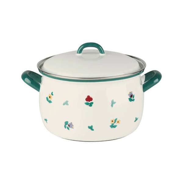 Riess Köttgryta med lock Ø18cm 2,5Liter Country Gmundner Streublumen