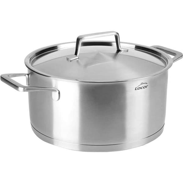 LACOR 45026 Gryta med lock, rostfritt stål, INOX, 26 cm