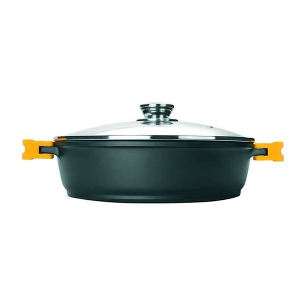 Ibili 461030 gryta med Evolution gjutjärnslock, svart, 30 cm