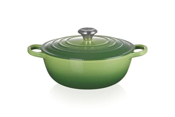 L Creuset Le Creuset signaturgryta i emaljerat gjutjärn med lock, 26 cm, rund, 4 l, 4.255 kg, bambu,