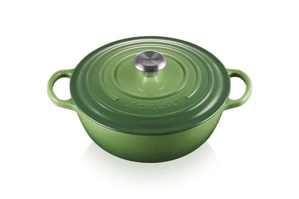 L Creuset Le Creuset signaturgryta i emaljerat gjutjärn med lock, 26 cm, rund, 4 l, 4.255 kg, bambu,