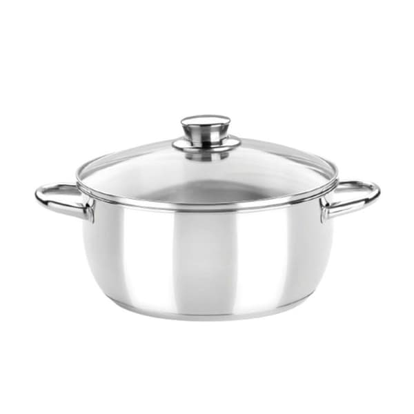 Faitout - MONIX - Optima - 18 cm - Rostfritt stål 18/10 - Glaskapa - Induktionskompatibel