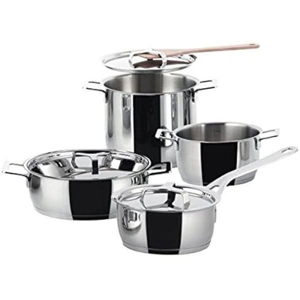 Alessi Ajm100s7 Kastruller &amp; Grytor Marmite (Ajm100/20), Faitout (Ajm101/20), Rondin (Ajm102/24), Kastrull med Lång Handtag (Ajm105/16)
