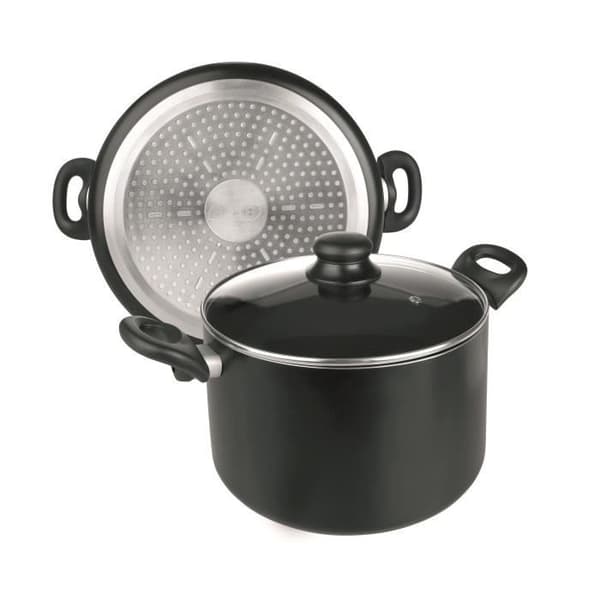 IBILI - Stockpot med glaslock, aluminium, 24 cm, non-stick, induktionskompatibel