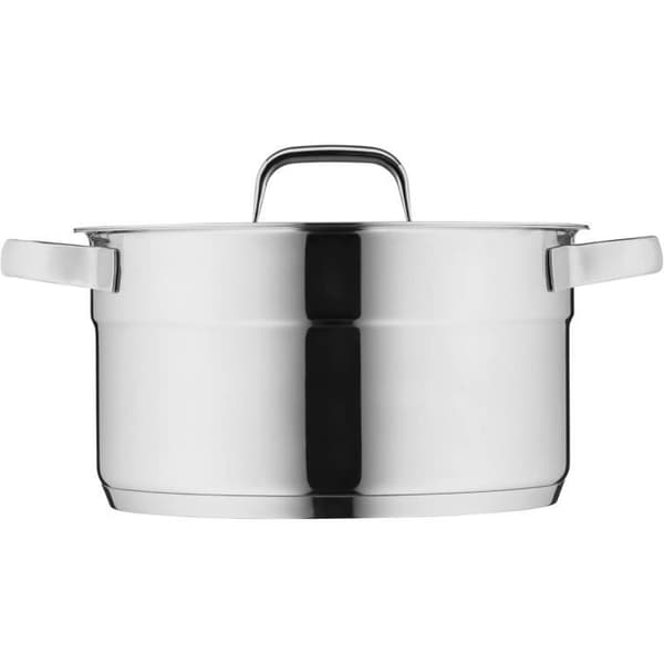 Faitout WMF Compact Cuisine hög 24 cm med glaslock, faitout 5,6 l, polerat Cromargan rostfritt stål