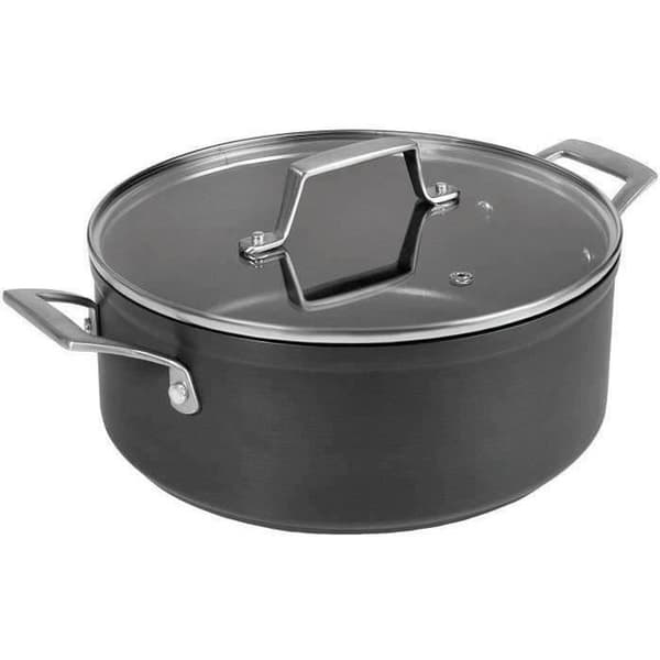 Faitout - LACOR - 16 cm - Anodiserad aluminium - Lock i härdat glas - Rostfria handtag