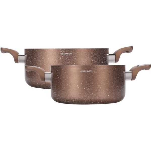 Kastrullset - ARTHUR MARTIN - AM9820 - 20-24 cm med glaslock - Aluminium - Alla spishällar inklusive induktion