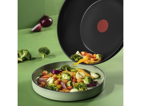 Tefal Renew Black C43219, Rund, Wok-/stekepanne, Sort, Keramisk, Aluminium, 3,683 l
