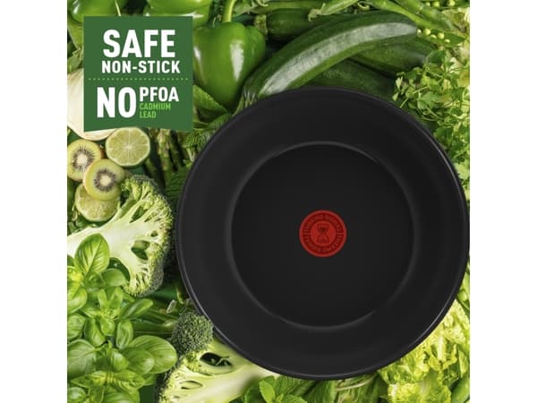 Tefal Renew Black C43219, Rund, Wok-/stekepanne, Sort, Keramisk, Aluminium, 3,683 l