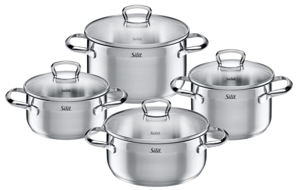 WMF Silit Toskana kattilasarja, Ruostumaton teräs, Ruostumaton teräs, Keraaminen, Kaasu, Halogeeni, Induktio, Lasi, 250 ° C