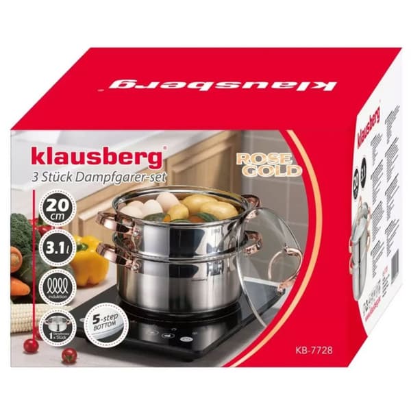 Klausberg Höyrykattila 3 kpl 20 cm Kb-7728 Ruusukulta Lumarko!