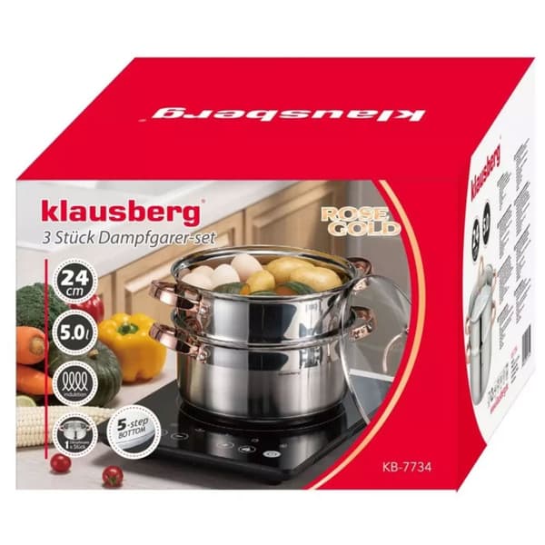 Klausberg Dampgryde 3 Stk. 24cm Kb-7734 Rosaguld Lumarko!