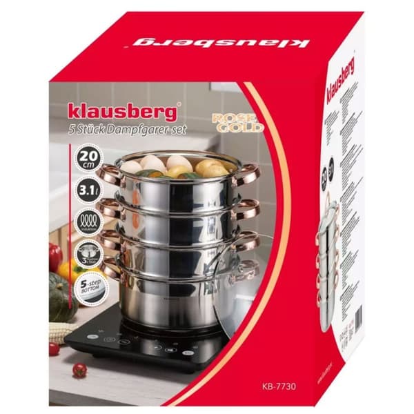 Klausberg Ånggryta 5 delar 20 cm Kb-7730 Roséguld Lumarko!