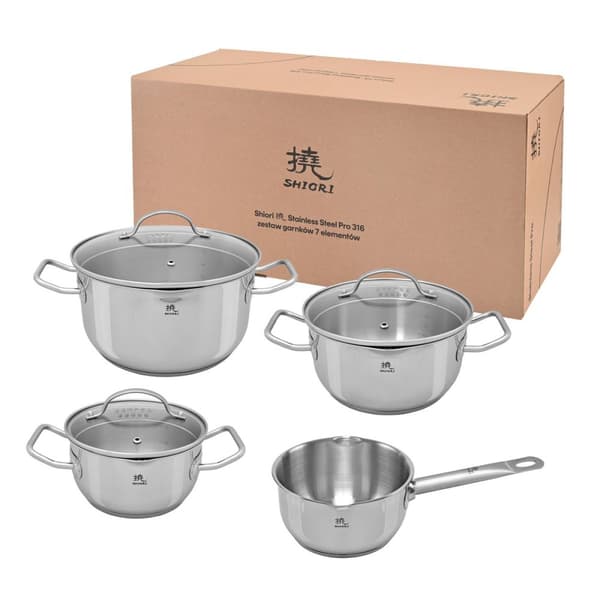 Shiori Steel Series Pro 316 induktionssæt med 7 dele