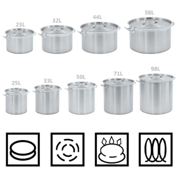 FOREVEN Stockpot 25 L 32x32 cm Rostfritt stål