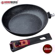 Herzberg HG-7022FP: Marmorbelagt stekepanne med avtakbart håndtak - 22 cm