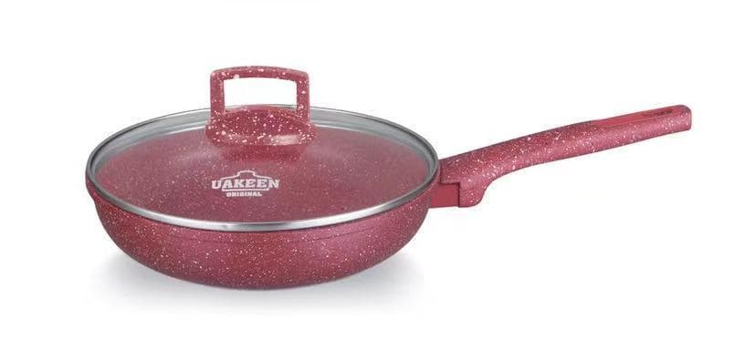 Vakeen Stekpanna med glaslock röd 32cm