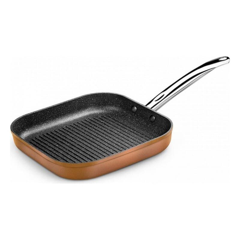 Räfflad stekpanna Monix M740030 Grill 28 cm Brun Svart Smitt aluminium