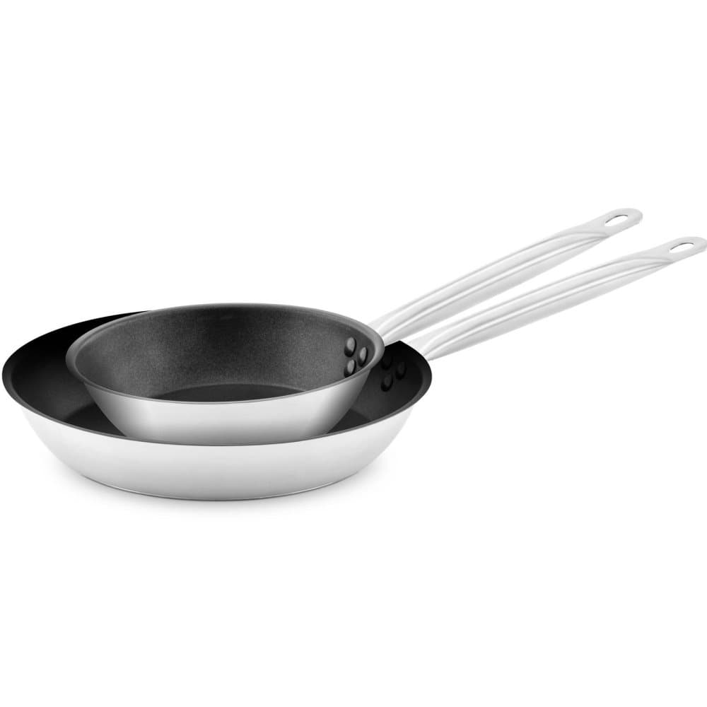 Royal Catering Rostfri stekpanna - 2 st - non-stick - Ø 20 / 28 x 5 cm